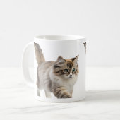 mug à café avec un chat mignon et duveteux (Devant gauche)
