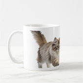 mug à café avec un chat mignon et duveteux (Gauche)