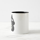 Mug à café avec un chat noir grassouillet mignon (Centre)