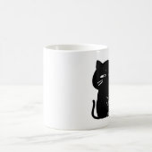 Mug à café avec un chat noir grassouillet mignon (Centre)