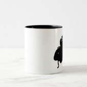 Mug à café avec un chat noir grassouillet mignon (Centre)