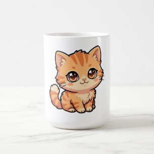 Mug à café avec un chaton roux mignon