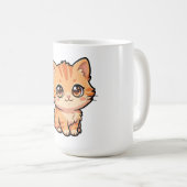 Mug à café avec un chaton roux mignon (Devant droit)