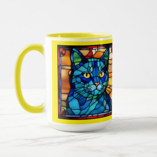 Mug à café avec un joli chat bleu (Gauche)