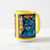 Mug à café avec un joli chat bleu (Devant droit)