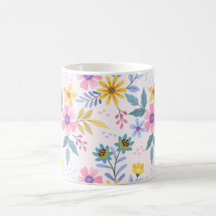 Mug à café Beau motif floral coloré