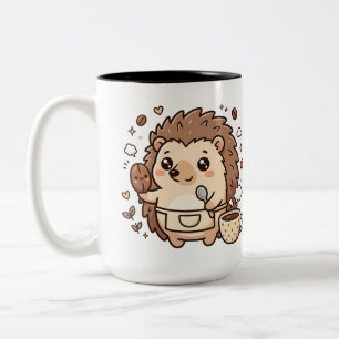 Mug à café bicolore Cuillère Haricot Hérisson Mign