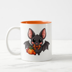 Mug à café bicolore Halloween avec chauve-souris m