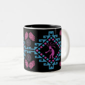 Mug à café bicolore Kokopelli du sud-ouest (Devant droit)