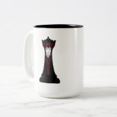 Mug à café bicolore Queen noire (Devant gauche)