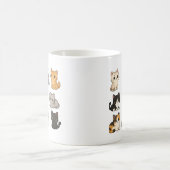 Mug à Café Blanc avec Chatons Mignons Kawaii (Centre)