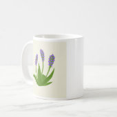 Mug à café blanc avec des fleurs violettes (Devant gauche)