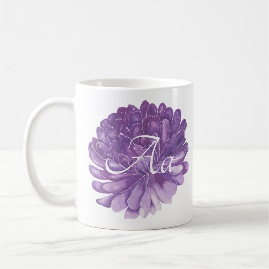 Mug à café blanc classique "Fleur de lavande" (Gauche)