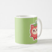 Mug à café chat mignon Kawaii fraise (Devant droit)