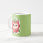 Mug à café chat mignon Kawaii fraise (Devant gauche)