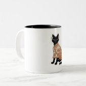 Mug à café chat noir floral terracotta (Devant gauche)