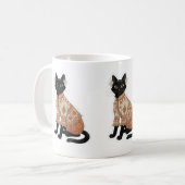 Mug à café chat noir floral terracotta (Devant gauche)