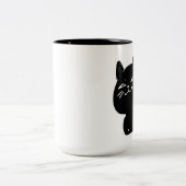 Mug à café chat noir grassouillet kawaii (Centre)