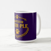 Mug à café Chat Violet Professor Purr-ple™ (Devant droit)