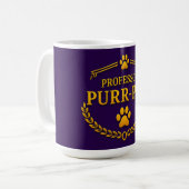 Mug à café Chat Violet Professor Purr-ple™ (Devant gauche)