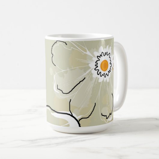 Mug à café/chocolat chaud Fleurs Abstraites (Devant droit)