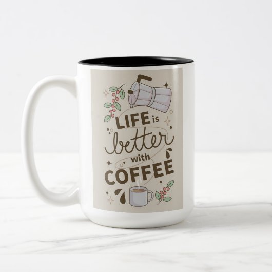 Mug à café classique – Design simple et élégant (Gauche)