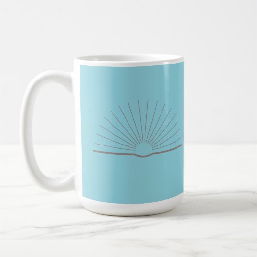 Mug à café CMEC - 15 oz, bleu clair avec gris (Gauche)