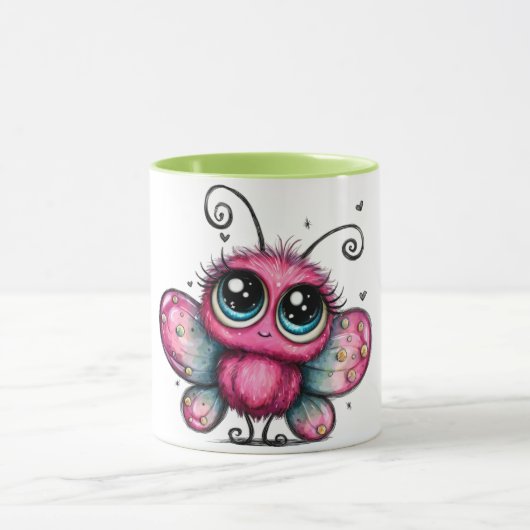 Mug à café coloré avec papillon violet (Centre)
