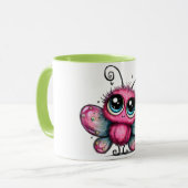 Mug à café coloré avec papillon violet (Devant gauche)