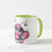 Mug à café coloré avec papillon violet (Devant droit)