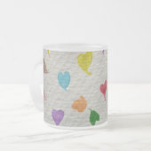 Mug à café couleur aquarelle coeurs (Devant gauche)