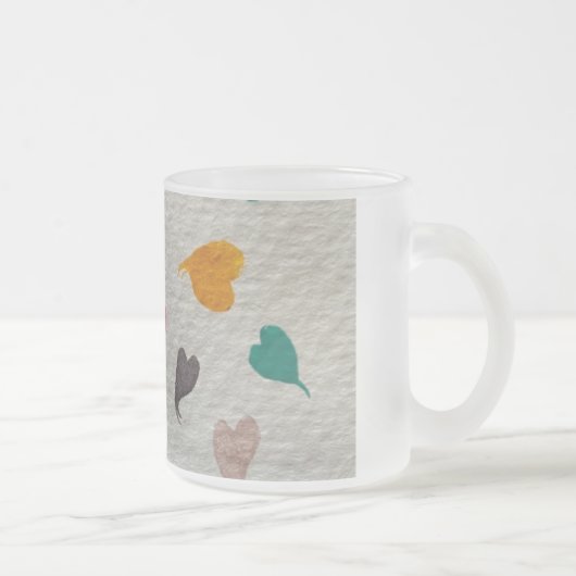 Mug à café couleur aquarelle coeurs (Droit)