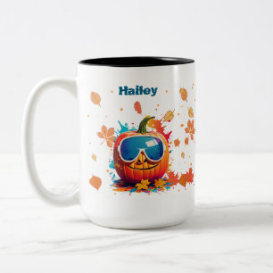 Mug à café d'automne 15 oz, Citrouille cool avec l