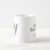Mug à café de retraite avec monogramme de fleurs à (Centre)