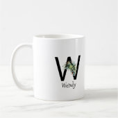 Mug à café de retraite avec monogramme de fleurs à (Gauche)