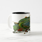 Mug à café en deux tons avec vaisseau spatial Art (Devant gauche)