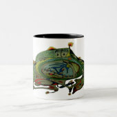 Mug à café en deux tons avec vaisseau spatial Art (Centre)