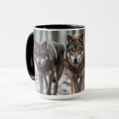 Mug à café en deux tons pour loups de Yellowstone (Devant gauche)