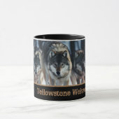 Mug à café en deux tons pour loups de Yellowstone (Centre)