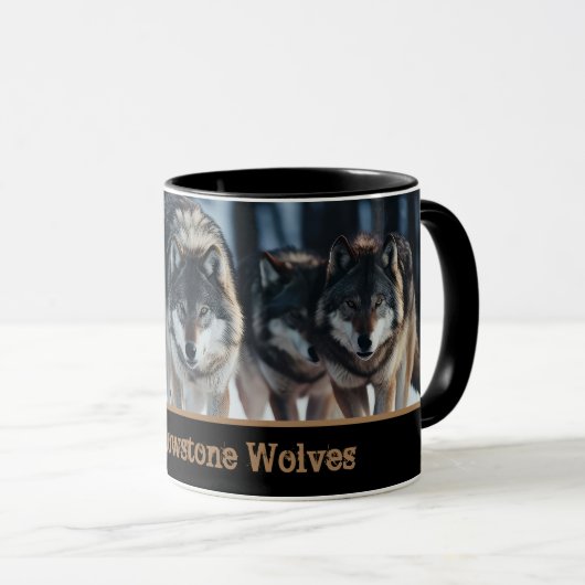 Mug à café en deux tons pour loups de Yellowstone (Devant droit)