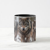 Mug à café en deux tons pour loups de Yellowstone (Centre)