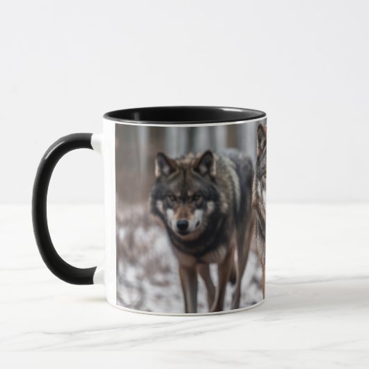 Mug à café en deux tons pour loups de Yellowstone (Gauche)