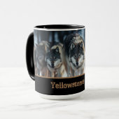 Mug à café en deux tons pour loups de Yellowstone (Devant gauche)