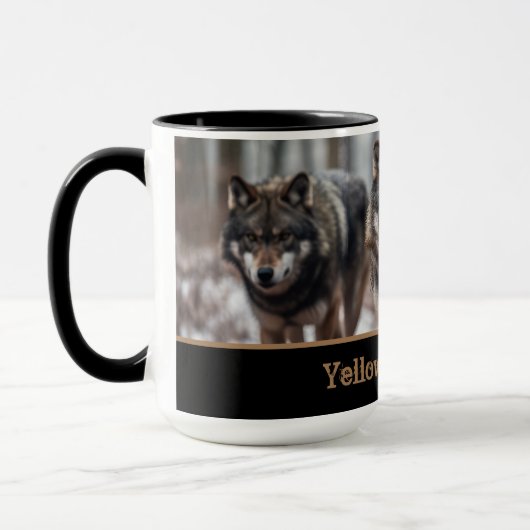 Mug à café en deux tons pour loups de Yellowstone (Gauche)