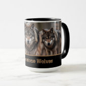 Mug à café en deux tons pour loups de Yellowstone (Devant droit)