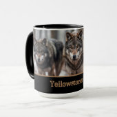Mug à café en deux tons pour loups de Yellowstone (Devant gauche)