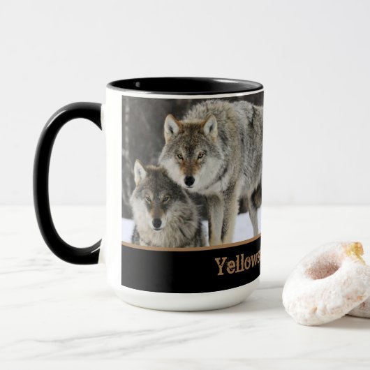 Mug à café en deux tons pour loups de Yellowstone (Avec donut)