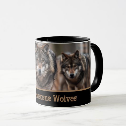 Mug à café en deux tons pour loups de Yellowstone (Devant droit)