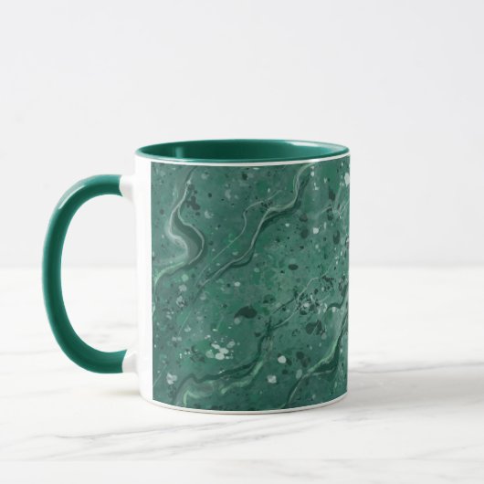 Mug à café en marbre vert classique (Gauche)