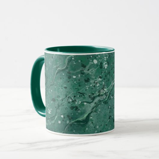 Mug à café en marbre vert classique (Devant gauche)